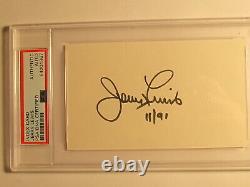 Jerry Lewis PSA/DNA Certified Autograph Signed Index Card Slabbed