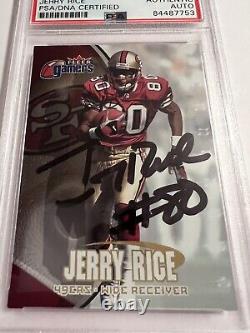 Jerry Rice Signed Autograph Card PSA/ DNA Slabbed Certified