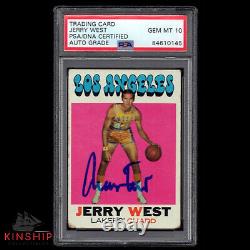 Jerry West signed 1971 Topps Card PSA DNA Slabbed Auto 10 Lakers 50 HOF C1010
