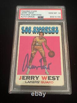 Jerry West signed 1971 Topps Card PSA DNA Slabbed Auto 10 Lakers 50 HOF C1010