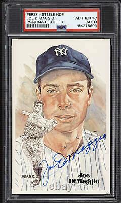 Joe DiMaggio Perez Steele HOF Postcard Signed PSA DNA Slabbed Yankees ID310593