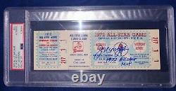 Joe Morgan signed 1972 All Star Game Ticket PSA DNA Slabbed Inscribed MVP C256