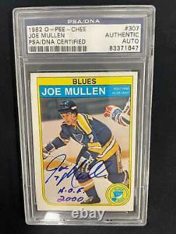 Joe Mullen Signed 1982-83 O-pee-chee Rookie Rc Psa/dna Slabbed Inscribed 4742