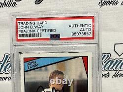 John Elway Signed Autographed 1984 Topps Rc Football Rookie Card Psa Dna Slabbed