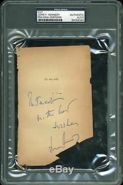 John F. Kennedy With Best Wishes Signed 4x6.25 Cut Signature PSA/DNA Slabbed