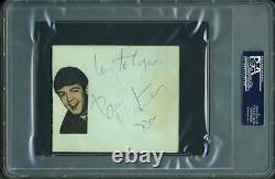 John Lennon & Paul Mccartney Authentic Signed 4X4.75 Album Page PSA/DNA Slabbed