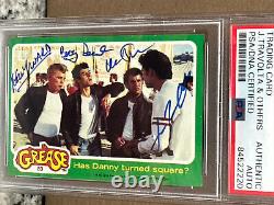John Travolta +3 Signed 1978 Topps Grease Card Psa/dna Authentic Autograph Slab