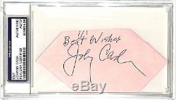 Johnny Cash Best Wishes Authentic Signed 2.5x5.5 Cut Signature PSA/DNA Slabbed