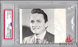 Johnny Cash signed Black & White Photo cut PSA DNA Slabbed Auto C317