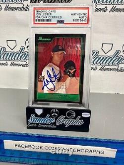 Jon Lester Signed Autographed 2006 Bowman Rc Baseball Card Psa Dna Slabbed