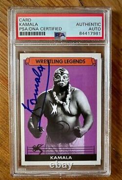 Kamala Wrestling Legend Signed Auto 2015 Trading Card (PSA/DNA Slabbed) WWF WWE
