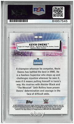 Kevin Owens Signed Autograph Slabbed Wwe 2021 Topps Chrome Card Psa Dna