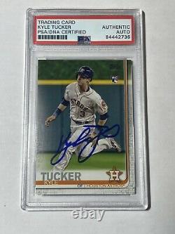Kyle Tucker Signed 2019 Topps Series 1 Rookie Card Auto RC PSA/DNA Slab #60 COA