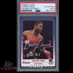 Lennox Lewis signed 1991 Kayo Rookie Card PSA DNA Slabbed Auto Boxing C2863