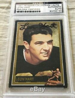 Leon Hart autographed signed autograph 1949 Heisman winner card PSA/DNA slabbed