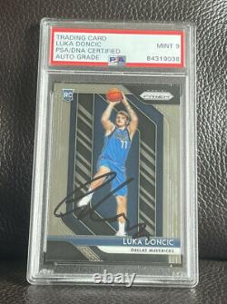 Luka Doncic Signed 2018 Panini Prizm Rookie Card #280 Psa/Dna Slab MINT 9 AUTO