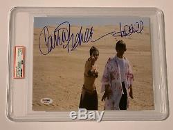 MARK HAMILL & CARRIE FISHER Signed Auto Star Wars 8x10 Photo PSA/DNA Slabbed