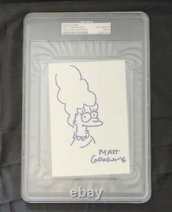 Marge Simpsons Matt Groening Sketch Autographed Index Card Slabbed Psa Dna