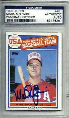 Mark McGwire 1985 Topps Signed Auto RC Rookie Card PSA/DNA Slab Autograph MINT