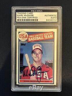 Mark McGwire 1985 Topps Signed RC Rookie Card PSA/DNA Slab Autograph Authentic