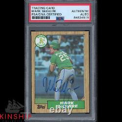 Mark McGwire signed 1987 Topps Rookie Card PSA DNA Slabbed #366 Auto C1729