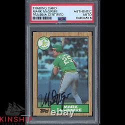 Mark McGwire signed 1987 Topps Rookie Card PSA DNA Slabbed #366 Auto C1731
