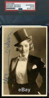 Marlene Dietrich Psa Dna Coa Autograph Photo Hand Signed Slabbed