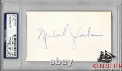 Michael Jordan signed 3x5 Index Card PSA DNA Slabbed Vintage Auto Rare HOF C742