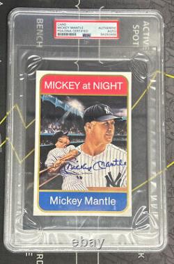 Mickey Mantle New York Yankees Autographed Night Card PSA DNA Slabbed Authentic
