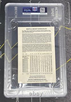 Mickey Mantle New York Yankees Autographed Night Card PSA DNA Slabbed Authentic