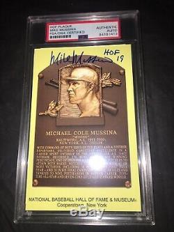 Mike Mussina Signed Official Baseball HOF Plaque Postcard PSA/DNA Slab #2
