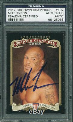 Mike Tyson Authentic Signed Card 2012 Goodwin Champions #102 PSA/DNA Slabbed