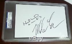 Mike Tyson Evander Holyfield Signed 6x8 Card PSA/DNA COA Slab Autographed Auto'd
