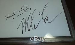Mike Tyson Evander Holyfield Signed 6x8 Card PSA/DNA COA Slab Autographed Auto'd