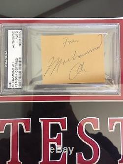 Muhammad Ali Autographed Custom Framed Slabbed Cut PSA/DNA Authenticated