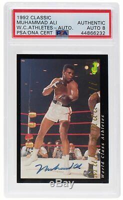 Muhammad Ali Signed 1992 Classic World Class Athlete Card Auto 8 Slabbed PSA/DNA