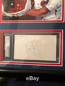 Neil Armstrong First Man On The Moon Signed Cut Photo Slabbed Psa/dna