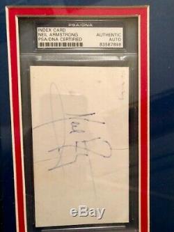 Neil Armstrong First Man On The Moon Signed Cut Photo Slabbed Psa/dna