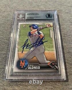 New York Mets- Pete Alonso Signed 2016 Bowman Draft Rc #bd-92 Psa/dna Slab