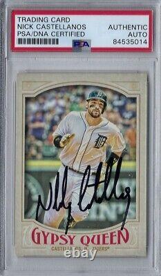 Nick Castellanos Signed 2016 Topps Gypsy Queen Card #300 Psa/dna Slabbed Auto