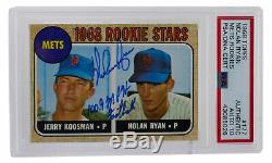 Nolan Ryan Signed 100.9 MPH 1968 Topps #177 Mets Rookie Card Slabbed PSA DNA 10
