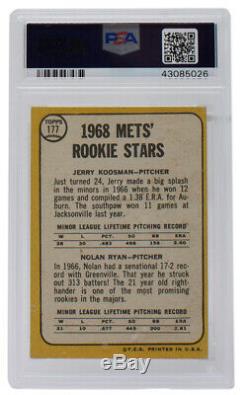 Nolan Ryan Signed 100.9 MPH 1968 Topps #177 Mets Rookie Card Slabbed PSA DNA 10