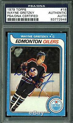 Oilers Wayne Gretzky Authentic Signed 1979 Topps #18 Rookie Card PSA/DNA Slabbed