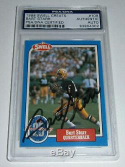 PACKERS Bart Starr signed card 1988 Swell #108 AUTO PSA/DNA Slab Autographed HOF