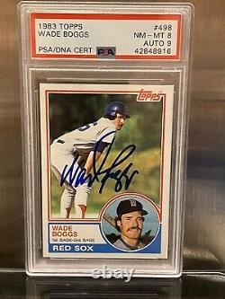 PSA 8 DNA CERTIFIED 1983 WADE BOGGS ROOKIE Autographed PSA 9 Mint Slab Red Sox