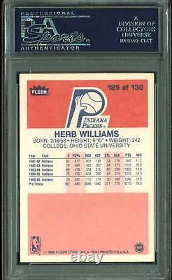 Pacers Herb Williams Authentic Signed 1986 Fleer #125 Card PSA/DNA Slabbed 2