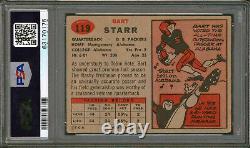 Packers Bart Starr Signed 1957 Topps Rookie Card Graded 2 Auto 7 PSA/DNA Slabbed