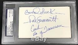 Pat Summitt Signed Index Card Autograph PSADNA Slab Tennessee Vols Basketball