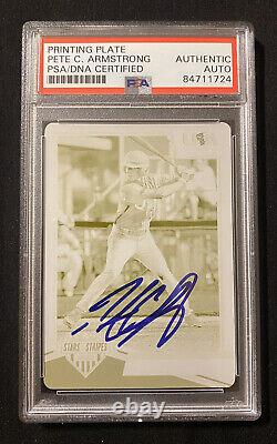 Pete Crow-Armstrong Signed 2019 Stars & Stripes 1/1 Printing Plate PSA DNA Slab