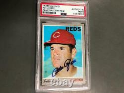 Pete Rose 1970 Topps Signed Auto Autograph Card #580 PSA/DNA Slabbed Reds